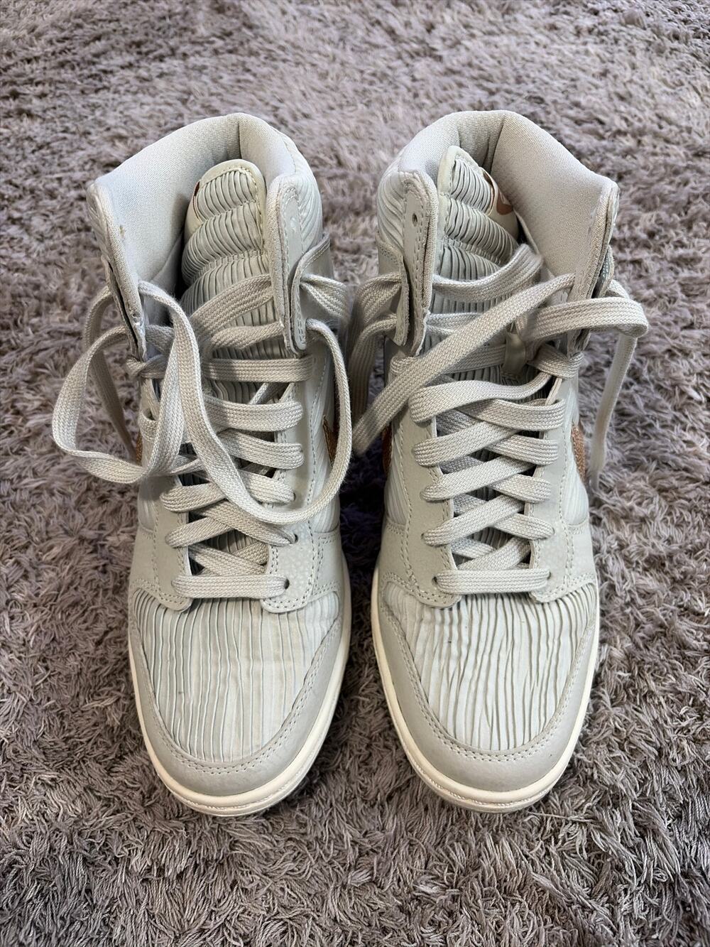 Nike Dunk Sky Hi Light Bone Red Bronze Wedge Sneakers Womens 7.5